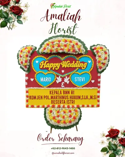 Karangan Papan Bunga Pernikahan di Kelating